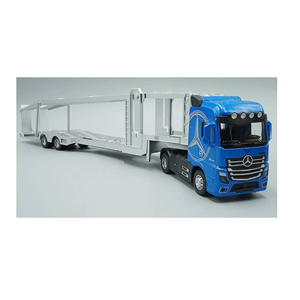تریلی حمل خودرو آبی مدل بنز آکتروس 1:50 Trailer Model Benz Actros_اسباب بازی